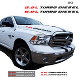 2pcs Truck Hood Vinyl Decals Car Stickers 5.9L Turbo Diesel Emblem for Dodge RAM 1500 2500 3500 car accessories