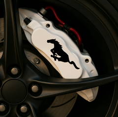 Ford Mustang Brake Caliper Decal Set – High-Heat Vinyl Logos (4-Piece Set)