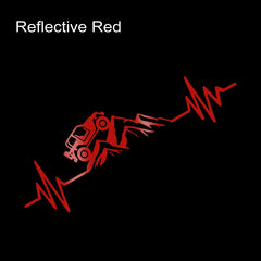 Reflective Heartbeat Off-Road Mountain Climb Vinyl Sticker – 4x4 Truck Windshield & Bumper Decal | 4 Colors