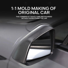 Car Rearview Mirror Case Cover For Tesla Model 3 Model3 2016-2023 2024 Highland Real Carbon Fiber Auto Exterior Mirrors Cap