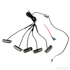 MAIKER RGB LED Front Grille Lights For 2024-2025 Jeep Wrangler JL JLU JT Original Factory Grille, 5PCS RGB Exterior Grill Lamp