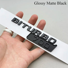 2-Piece BITURBO 700 Letters Fender Side Badge Emblem Decal for Mercedes-Benz AMG | 3D Sticker