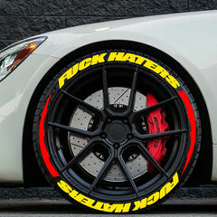 FUXK HATERS Tire Lettering Sticker 1.06" | Universal PVC Sidewall