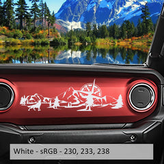 Jeep Wrangler JL & Gladiator JT Dashboard Decal – Wolf, Mountain & Compass Scene Vinyl Sticker (2018+)
