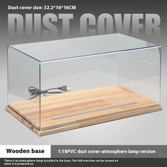1:18 Car Model Base PVC Dust Cover Lighted Transparent Display Box Bookshelf Decoration Present For Boys Home Decor Kids Toys