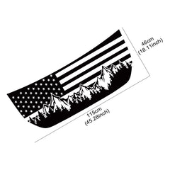 USA Flag Mountain & Tree Hood Bonnet Decal for Ford Bronco | Styling Vinyl Sticker