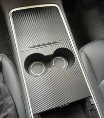 For Tesla Model 3 Y 2021-2023 Center Console Panel Sticker Wood Grain Film Carbon Central Control Cover Car Interior Accessories