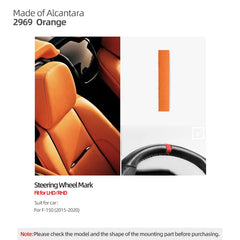 Made of Alcantara For Ford F-150 SVT Raptor 2015-2020 Steering Wheel Center Line Top Marker Trim Sticker Car Interior Accessory