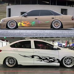 Flame Graphics Side Body Sticker | 2-Piece Universal Vinyl Sports Racing Decal