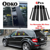 6Pcs Car Pillar Posts Door Window Trim Cover for Mercedes ML-Class W164 2006 2007 2008 2009 2010 2011 BC Column Sticker