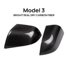Car Rearview Mirror Case Cover For Tesla Model 3 Model3 2016-2023 2024 Highland Real Carbon Fiber Auto Exterior Mirrors Cap