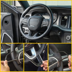 Steering Wheel Decoration Cover Trim Sticker for Dodge Challenger / Charger / Durango | OXILAM