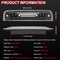 Rear LED Cargo Light LED Tail 3rd Third Brake Lamp for Dodge Ram 1500 2500 3500 Series 2003-2008 2010-2018 Additional Taillight
