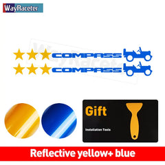 Jeep Compass Willy Edition Star Decal Kit – Reflective Vinyl | Hood, Trunk & Door Pillar (2 Pcs)