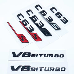 C63 / C63S V8 BITURBO Letters Emblem for Mercedes-Benz AMG | Fender / Trunk Badge Sticker