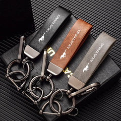 Leather Alloy Keychain Keyring Pendant for Ford Mustang / Fiesta / Focus / Mondeo | Gift