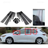 Gloss Black Pillar Posts for Toyota Corolla E210 Hatchback (2019–2023) | 12-Piece Window Trim