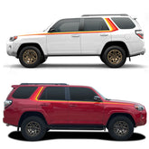 Retro Tri-Color Red & Orange Stripe Decal for Toyota 4Runner | Full Body Side Vinyl Graphics Kit