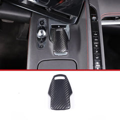 Real Carbon Fiber Cover For Chevrolet Corvette C8 2020 2021 2022 2023 Car Console Gear Shift Button Sticker Accessories