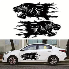 Dodge Challenger Hellcat Vintage Running Cat Tribal Tattoo Door Decal – Vinyl Graphic | 7 Designs, Left / Right / Both Sides