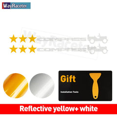 Jeep Compass Willy Edition Star Decal Kit – Reflective Vinyl | Hood, Trunk & Door Pillar (2 Pcs)