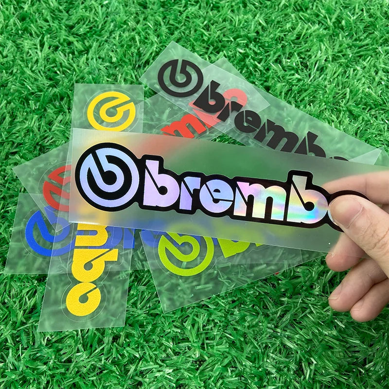 2-Pack Waterproof Brembo Logo Letter Decals – Universal Motorcycle & Car Brake Caliper Stickers