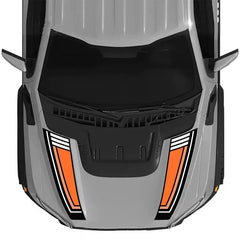 Custom Matte Black Engine Hood Stripe Kit | Front Graphics for Ford Raptor / Mustang