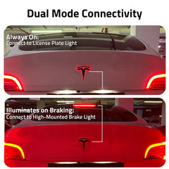 LED Trunk Emblem Ambient Light for Tesla Model 3/Y/X/S, Two Modes for Ambient Light or Brake Light