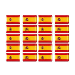 Epoxy Spain Flag Sticker Car Interior Decoration Decal | 10 / 20 / 50 Pack for SEAT / Cup Holder