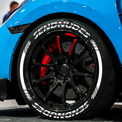 SENDNUDES 3D Tire Letter Stickers for 4 Tires | 8pc Waterproof PVC