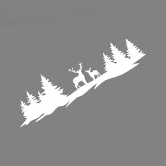 Hunting Deer & Trees Tailgate Decal | 4x4 Off-Road Vinyl Sticker for Pickup Trucks & SUVs