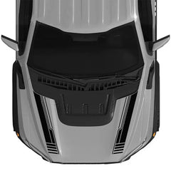 Custom Matte Black Engine Hood Stripe Kit | Front Graphics for Ford Raptor / Mustang