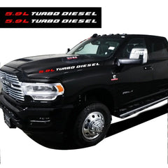 2pcs Truck Hood Vinyl Decals Car Stickers 5.9L Turbo Diesel Emblem for Dodge RAM 1500 2500 3500 car accessories