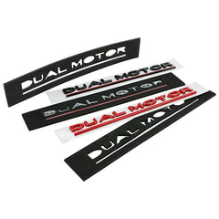 3D ABS DUAL MOTOR Chrome Red Line Emblem Badge for Tesla | Trunk & Body Styling Sticker