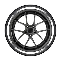 3D Tire & Rim Wall Blade Stickers | White/Red/Yellow OLPAY Tyre Decal