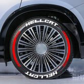 HELLCAT 3D Tire Letter Stickers for 4 Tires | 8pc Waterproof PVC