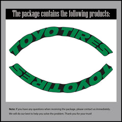 TOYO TIRES 3D Waterproof Tire Stickers | Universal Rubber Sidewall