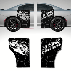 Juego de calcomanías laterales Super Bee Scat Pack 392 (paquete de 2) para Dodge Charger 2015-2023