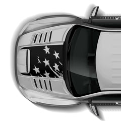 Tattered US flag hood decals graphics compatible with Dodge Ram TRX