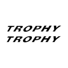 Black text 'TROPHY TROPHY' on a white background