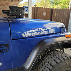 Compatible Mountain WRANGLER Hood Decals And Stickers For Jeep Wrangler,Car Styling Vinyl Cut Film Stickers Words Decoration