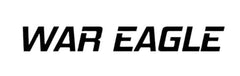 Text 'WAR EAGLE' with a logo below on a white background