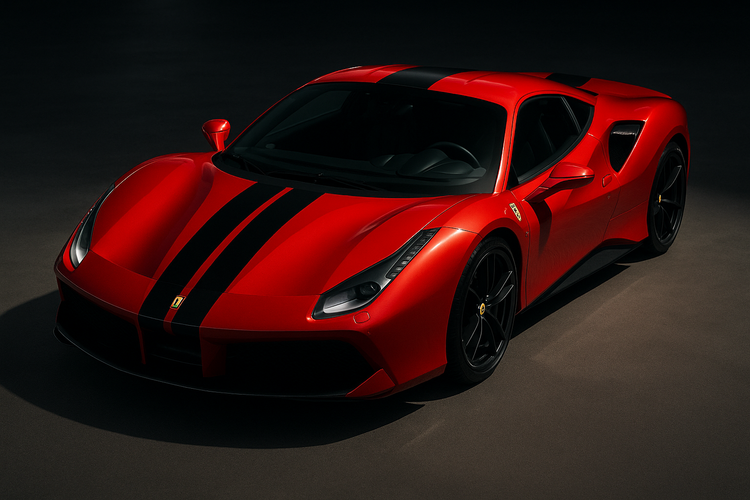 ferrari with a black decal stripe