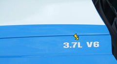 2010-14 Mustang Hood Rise Designation Decal Set - 3.7L V6