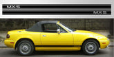 Mazda Miata MX-5 Triple Stripe Decal Graphic