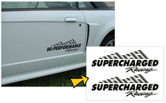 Supercharged Racing Decal Set - 6" x 18"