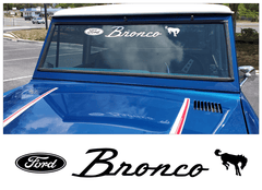 Ford Bronco Windshield Decal with Ford Oval and Horse - 3.75" x 30"
