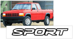 2001-03 Dodge Dakota - SPORT - Decal - Small 5/8" x 6.5"