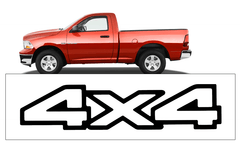 1999-02 Dodge 1500 Truck - Dodge 4x4 Tailgate Decal - Flat Panel Tailgate