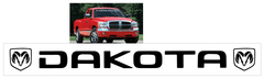 1996 and Up Dodge Dakota with Ram Head Logos - Windshield Decal - 3.75" x 40"